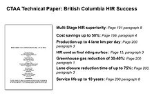 CTAA Technical Paper British Columbia HIR Success